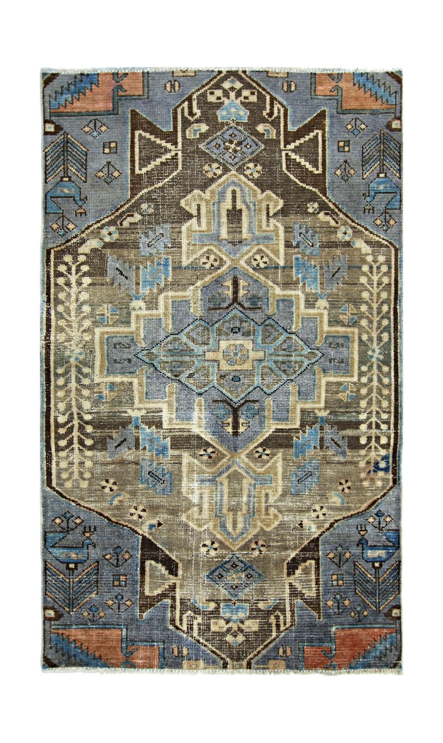 Handmade Vintage Persian Kerman Rug | 171 x 96 cm | 5'7" x 3'2" - Najaf Rugs & Textile