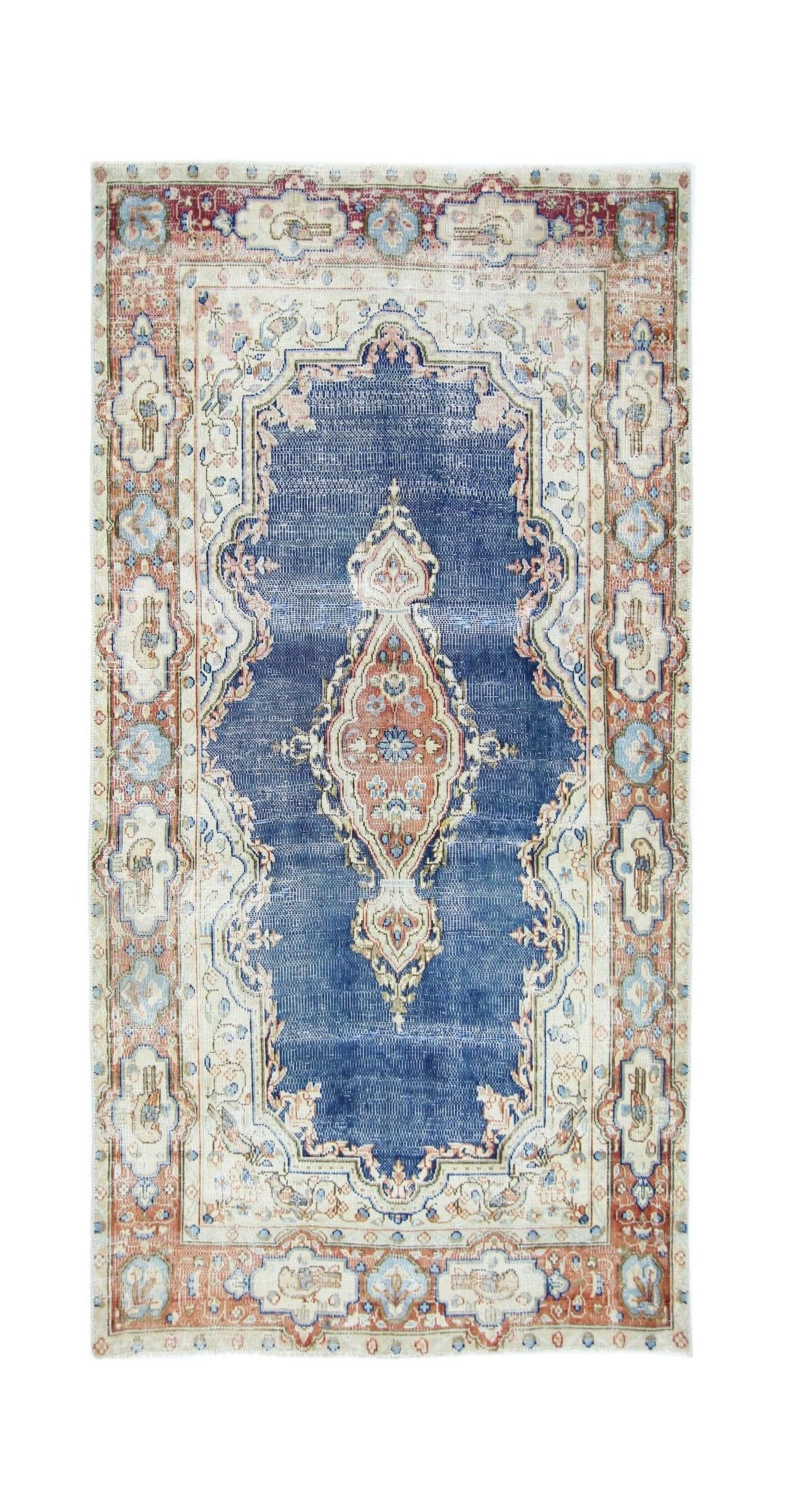 Handmade Vintage Persian Kerman Rug | 174 x 87 cm | 5'8" x 2'10" - Najaf Rugs & Textile