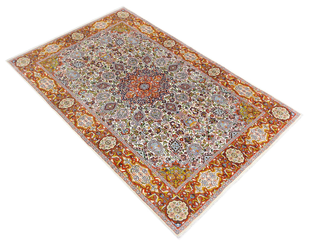 Handmade Vintage Persian Kerman Rug | 198 x 121 cm | 6'6" x 3'11" - Najaf Rugs & Textile