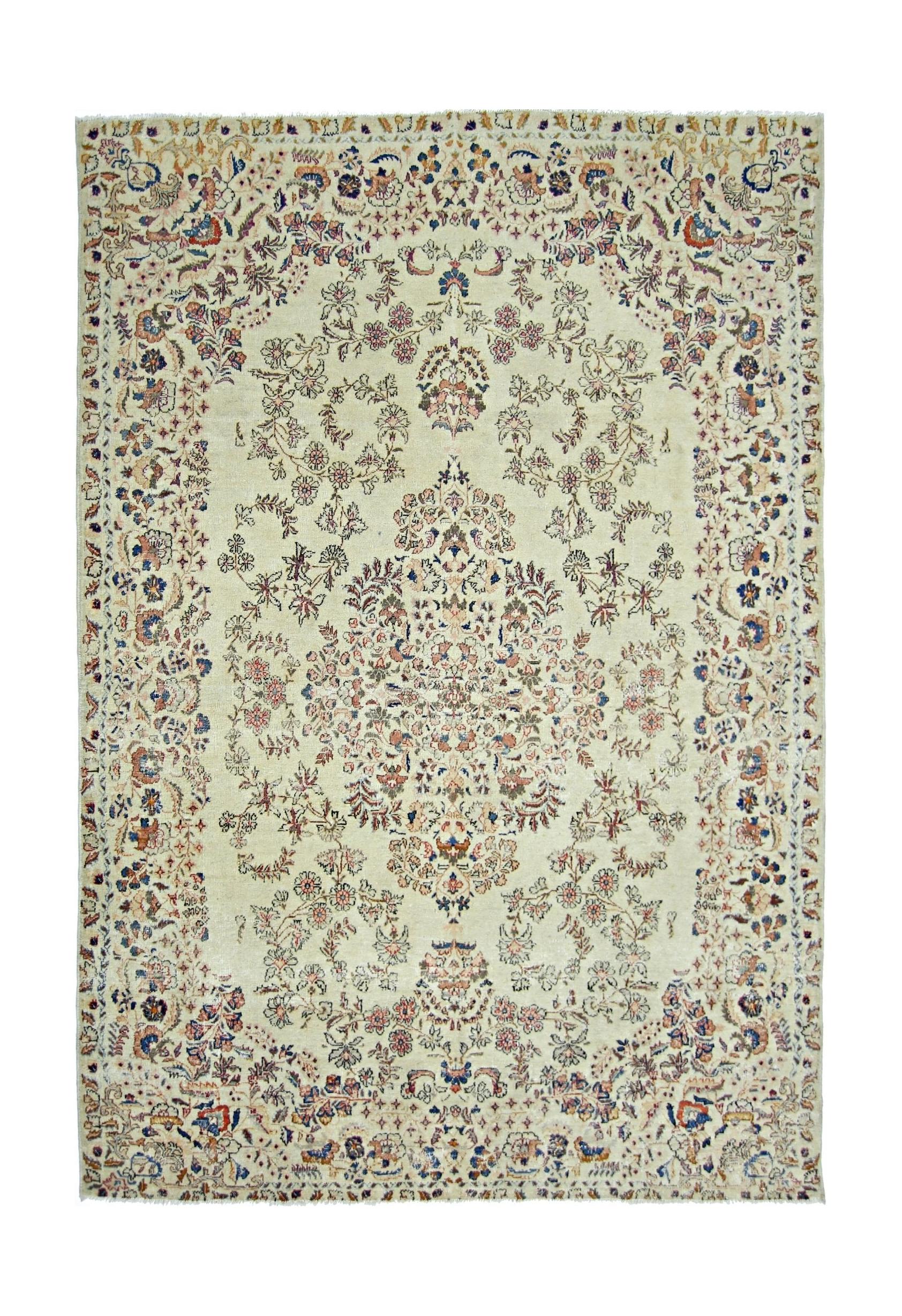 Handmade Vintage Persian Kerman Rug | 199 x 137 cm | 6'6" x 4'6" - Najaf Rugs & Textile