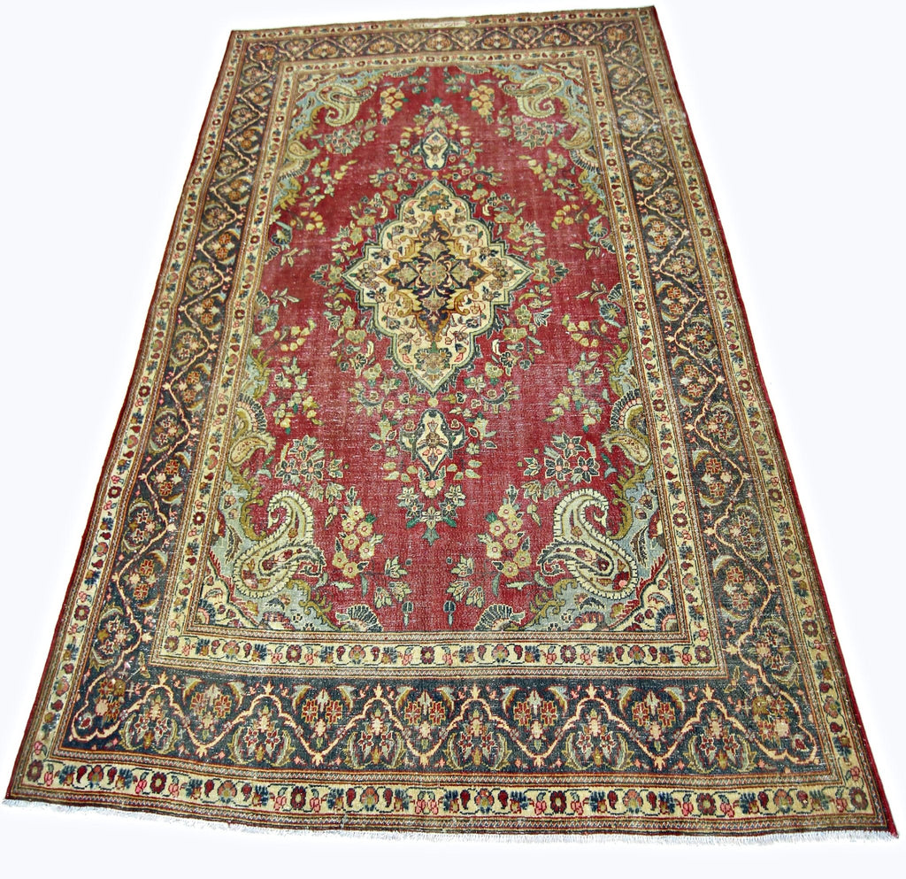 Handmade Vintage Persian Kerman Rug | 215 x 144 cm | 7'1" x 4'9" - Najaf Rugs & Textile