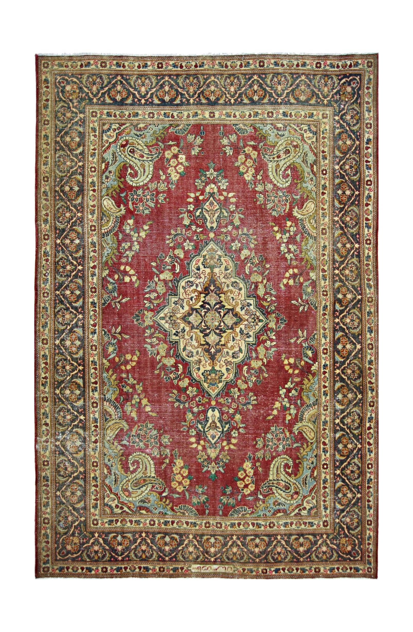 Handmade Vintage Persian Kerman Rug | 215 x 144 cm | 7'1" x 4'9" - Najaf Rugs & Textile