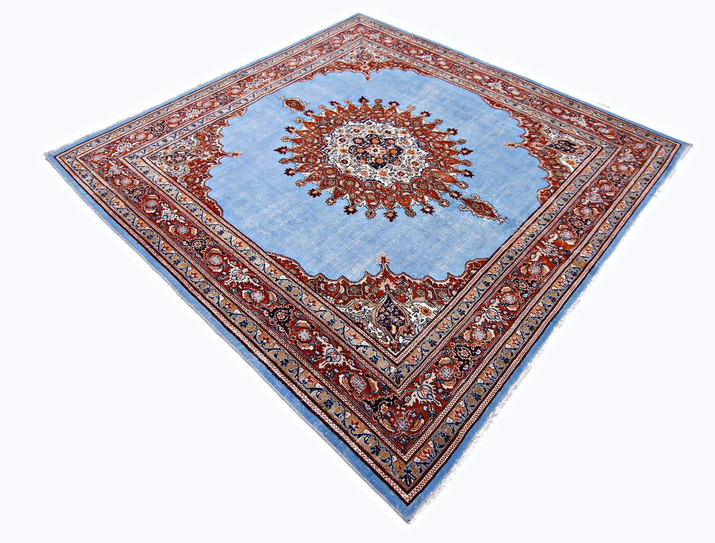 Handmade Vintage Persian Kerman Rug | 219 x 207 cm | 7'2" x 6'9" - Najaf Rugs & Textile