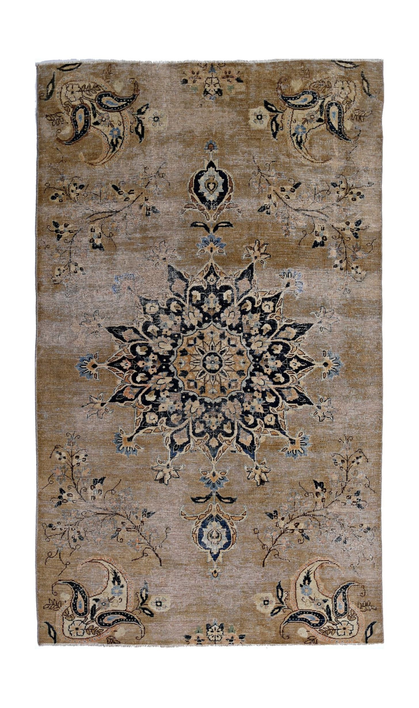 Handmade Vintage Persian Kerman Rug | 234 x 132 cm | 7'8 x 4'8" - Najaf Rugs & Textile