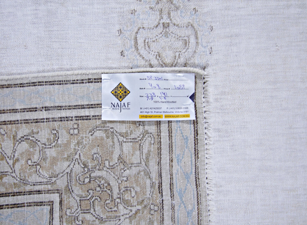 Handmade Vintage Persian Kerman Rug | 238 x 141 cm | 7'9" x 4'8" - Najaf Rugs & Textile