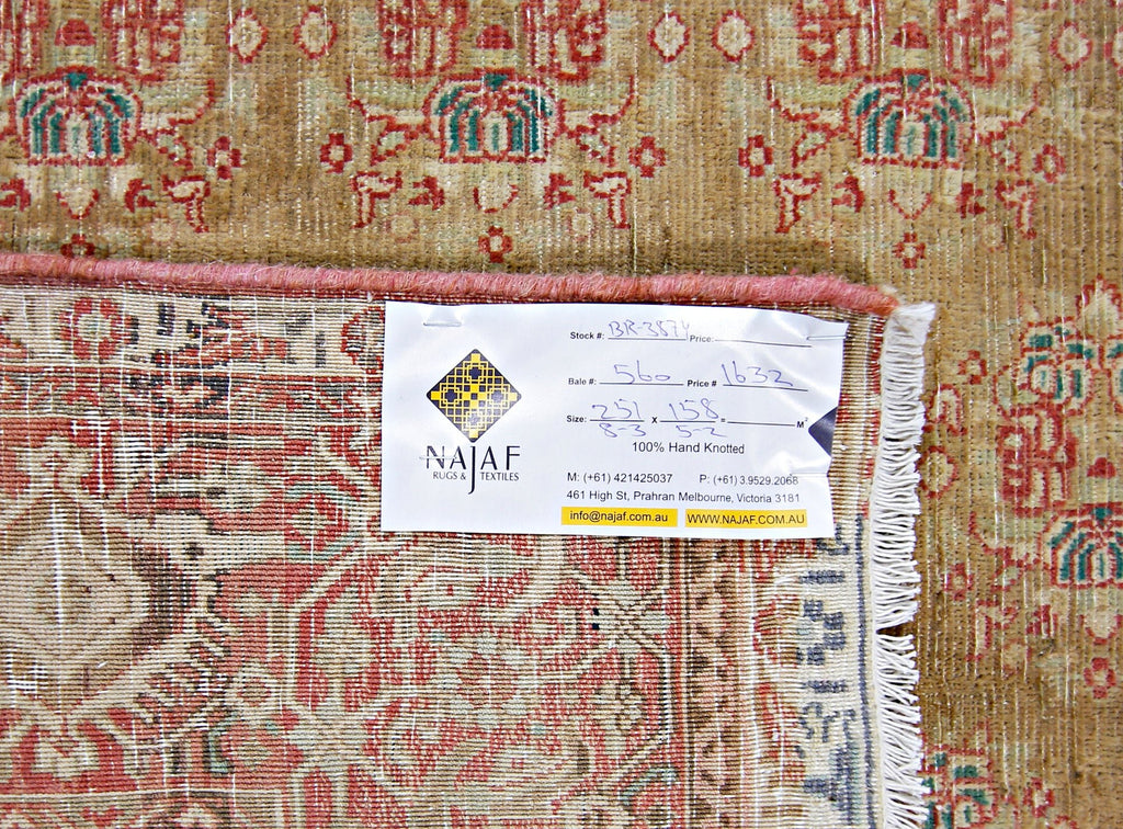 Handmade Vintage Persian Kerman Rug | 251 x 158 cm | 8'3" x 5'2" - Najaf Rugs & Textile