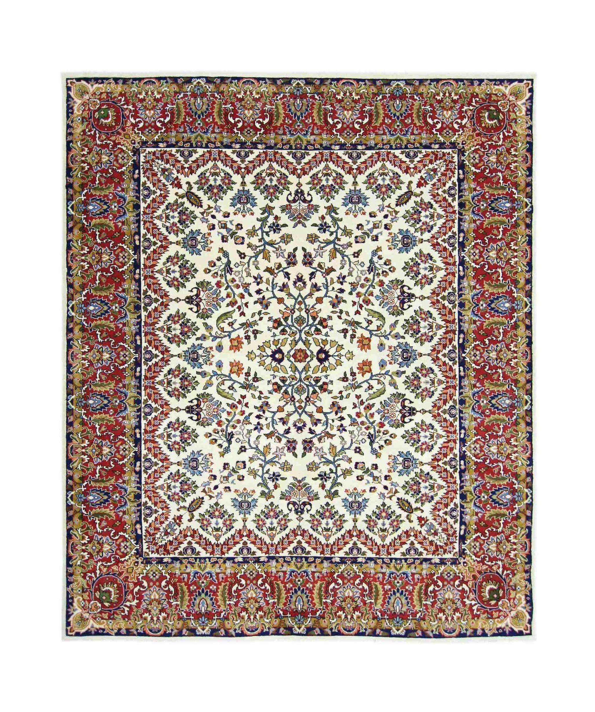 Handmade Vintage Persian Kerman Rug | 251 x 200 cm | 8'3" x 6'7" - Najaf Rugs & Textile