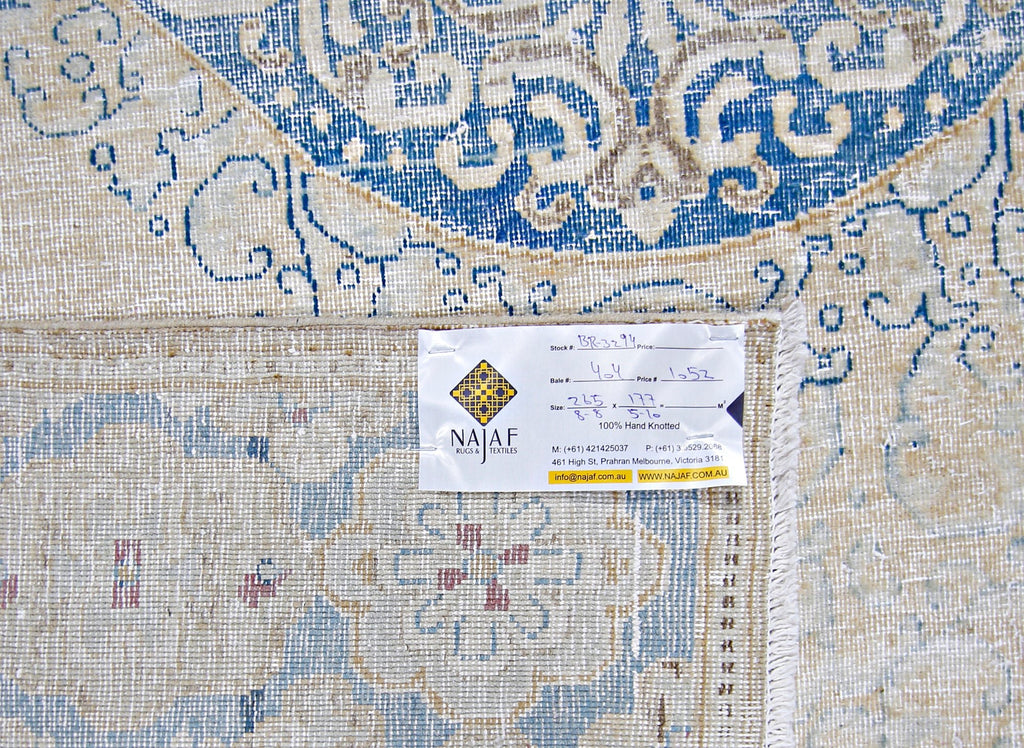 Handmade Vintage Persian Kerman Rug | 265 x 177 cm | 8'8" x 5'10" - Najaf Rugs & Textile