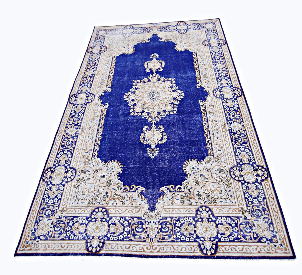 Handmade Vintage Persian Kerman Rug | 278 x 179 cm | 9'2" x 5'11" - Najaf Rugs & Textile