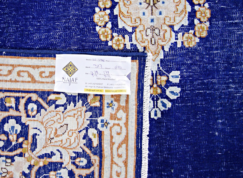 Handmade Vintage Persian Kerman Rug | 278 x 179 cm | 9'2" x 5'11" - Najaf Rugs & Textile