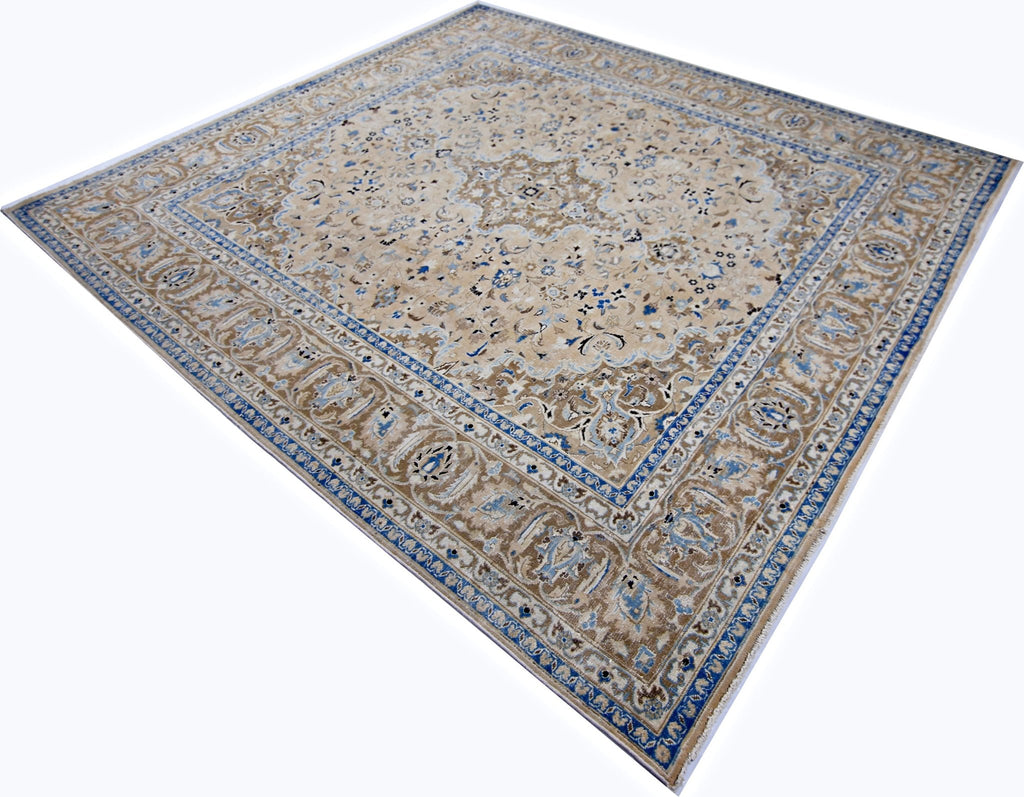 Handmade Vintage Persian Kerman Rug | 281 x 249 cm | 9'3" x 8'2" - Najaf Rugs & Textile