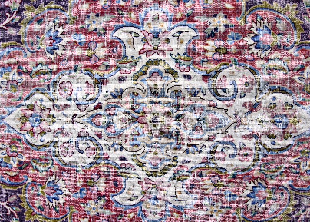 Handmade Vintage Persian Kerman Rug | 283 x 198 cm | 9'4" x 6'6" - Najaf Rugs & Textile