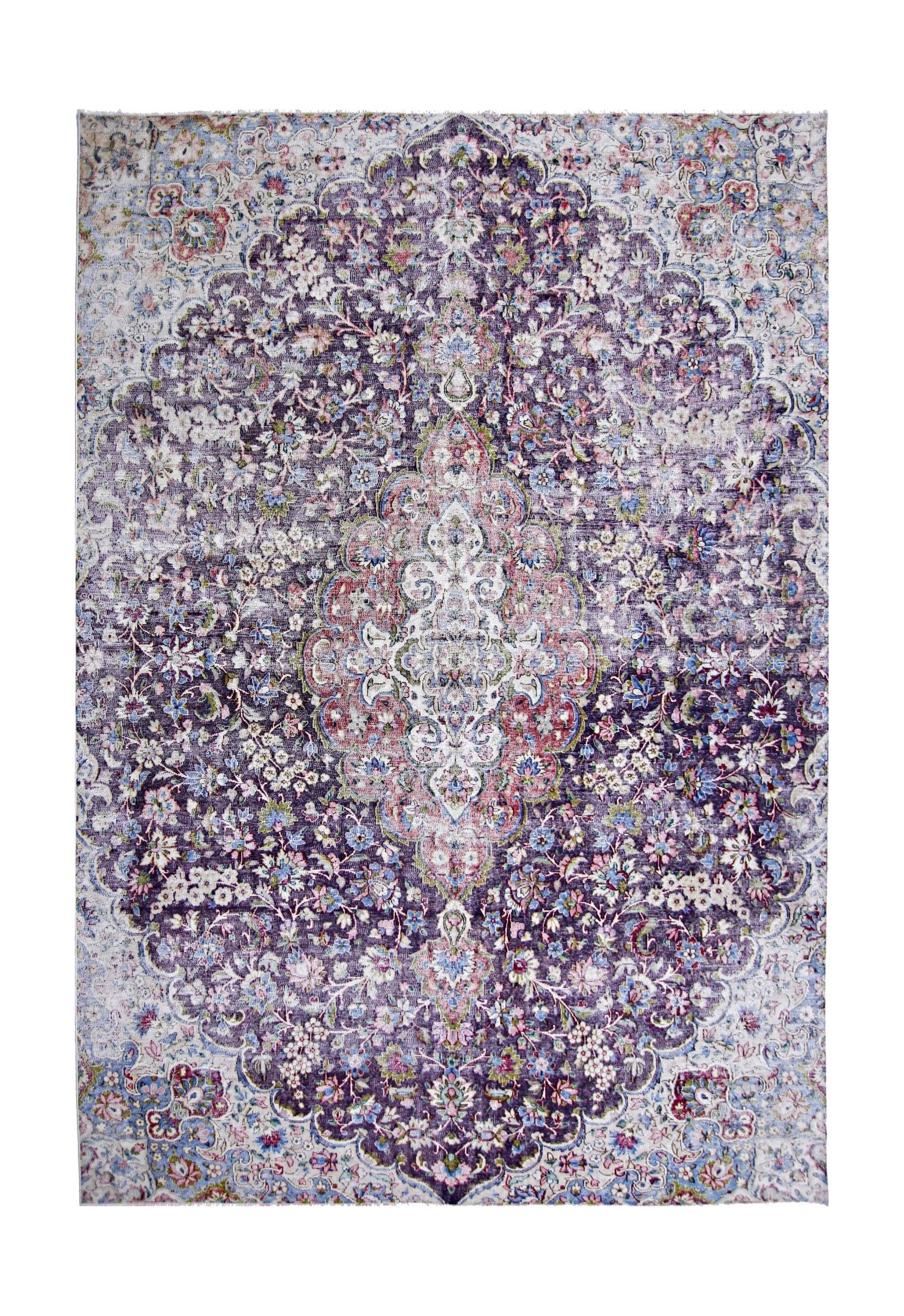 Handmade Vintage Persian Kerman Rug | 283 x 198 cm | 9'4" x 6'6" - Najaf Rugs & Textile