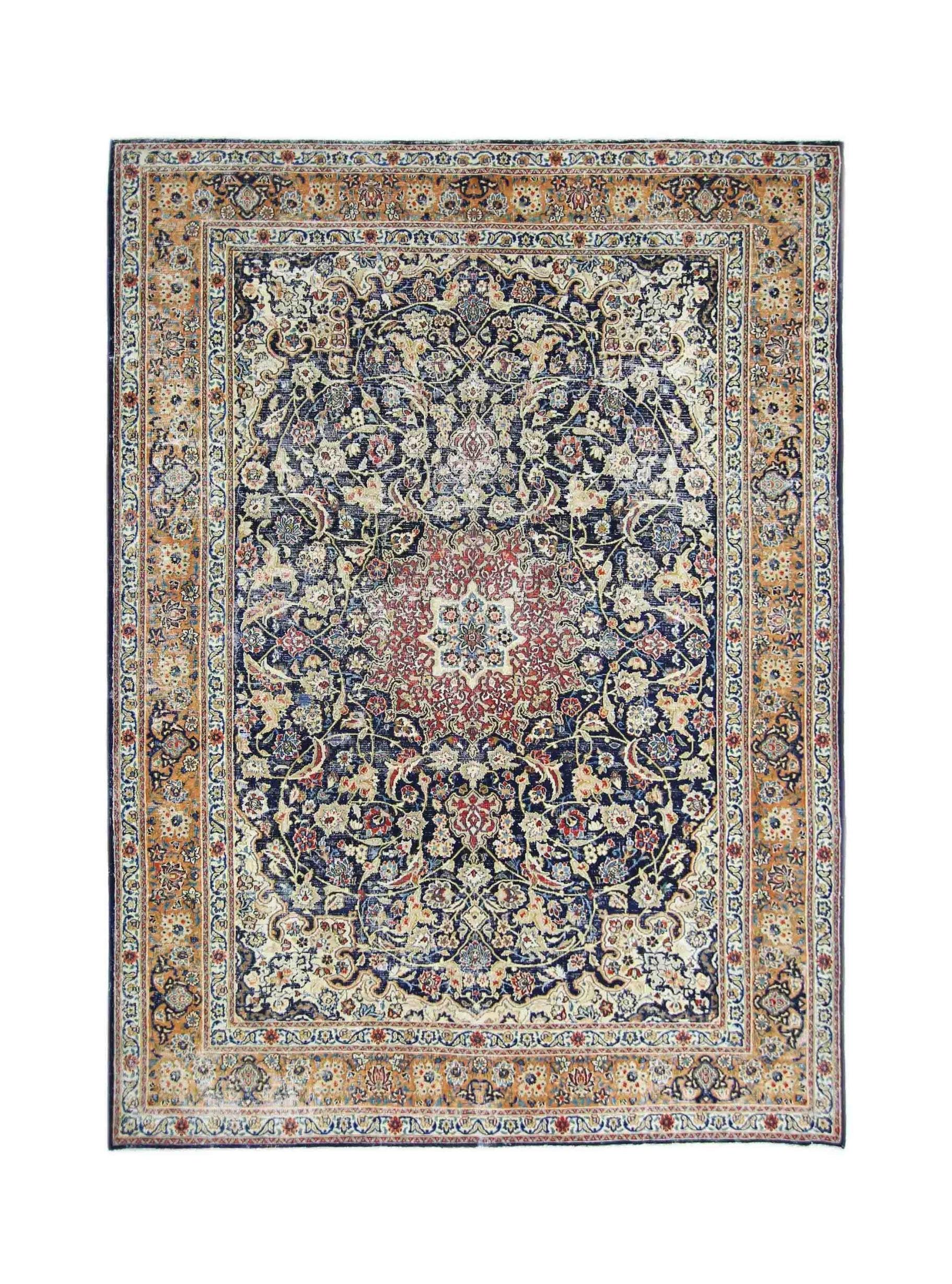Handmade Vintage Persian Kerman Rug | 300 x 203 cm | 9'10" x 6'8" - Najaf Rugs & Textile