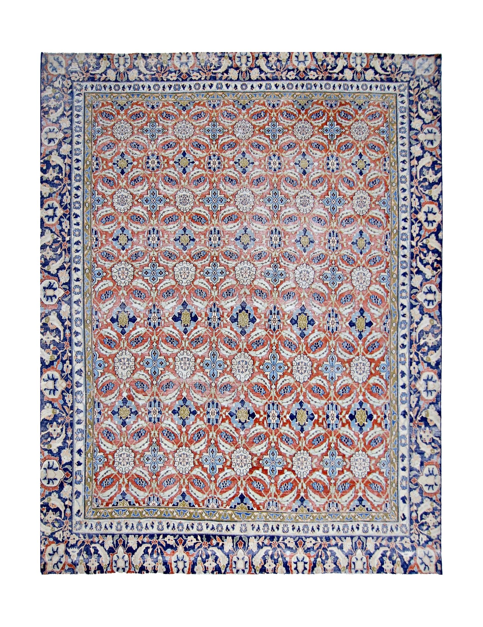 Handmade Vintage Persian Kerman Rug | 306 x 251 cm | 10'1" x 8'3" - Najaf Rugs & Textile