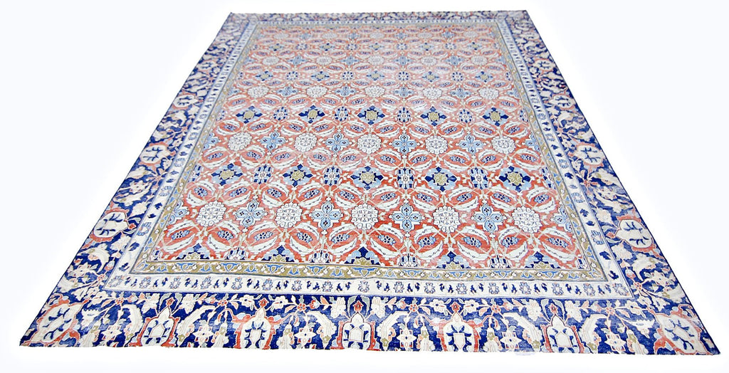 Handmade Vintage Persian Kerman Rug | 306 x 251 cm | 10'1" x 8'3" - Najaf Rugs & Textile