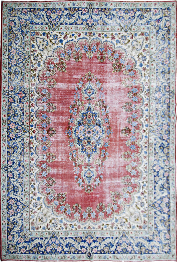 Handmade Vintage Persian Kerman Rug | 307 x 207 cm | 10'1" x 6'9" - Najaf Rugs & Textile
