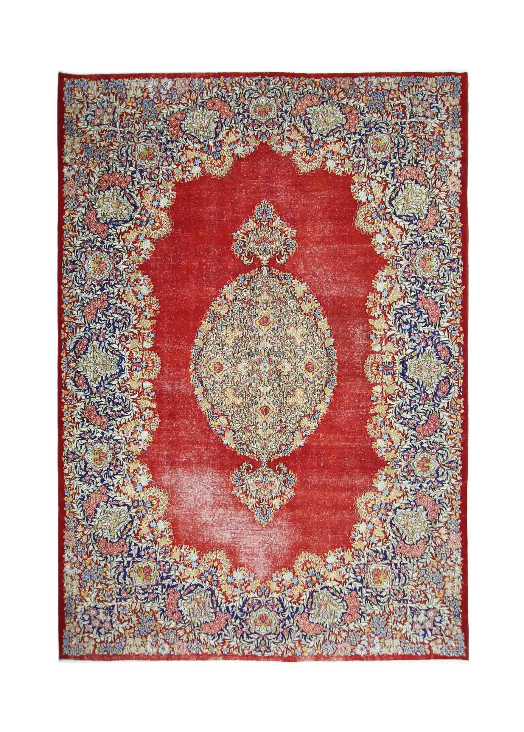 Handmade Vintage Persian Kerman Rug | 332 x 244 cm | 10'11" x 8' - Najaf Rugs & Textile