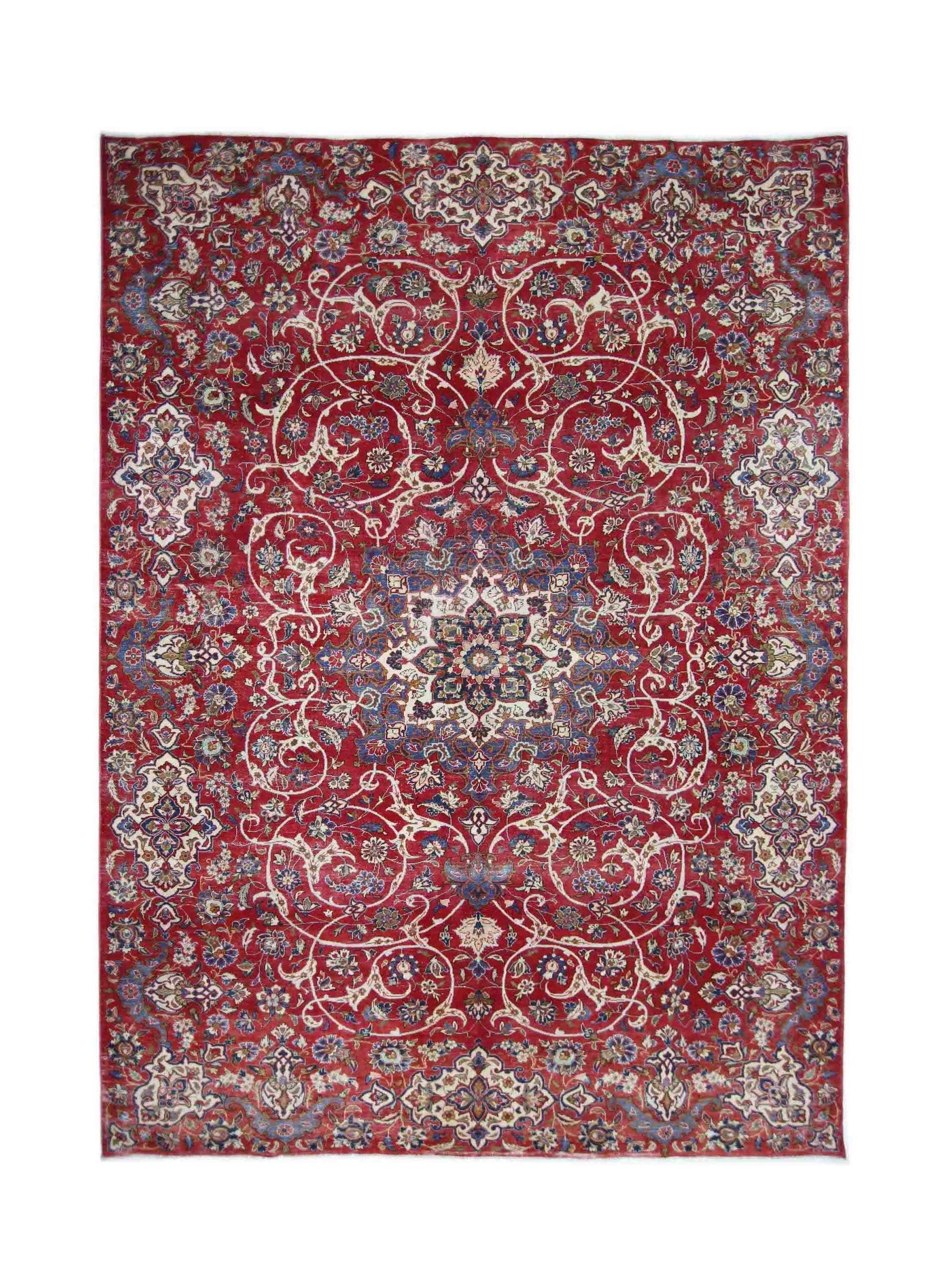 Handmade Vintage Persian Kerman Rug | 341 x 231 cm | 11'2" x 7'7" - Najaf Rugs & Textile