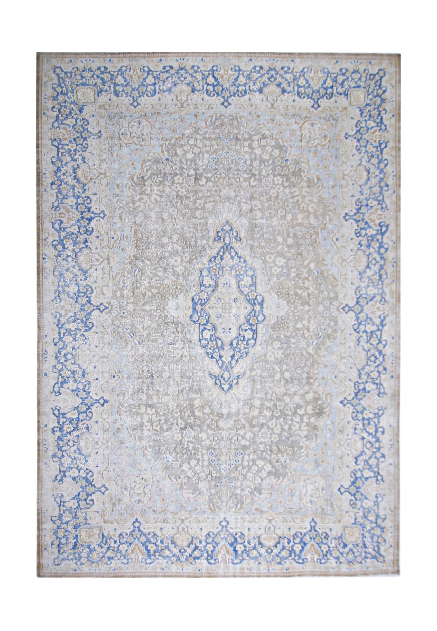 Handmade Vintage Persian Kerman Rug | 355 x 262 cm | 11'8" x 8'7" - Najaf Rugs & Textile