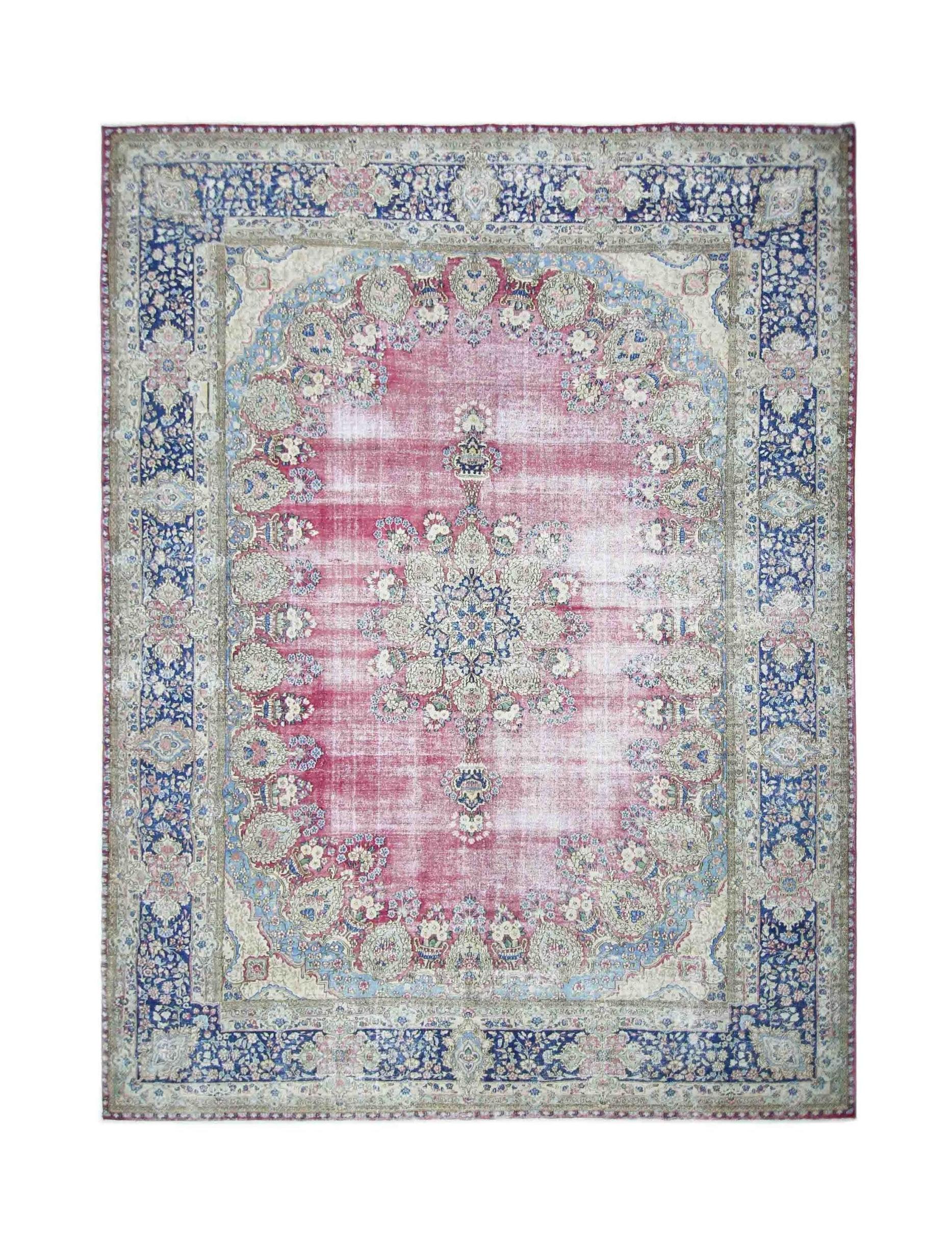 Handmade Vintage Persian Kerman Rug | 361 x 265 cm | 11'10" x 8'8" - Najaf Rugs & Textile
