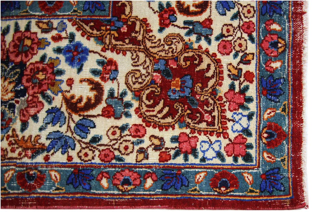 Handmade Vintage Persian Kerman Rug | 370 x 263 cm | 12'2" x 8'8" - Najaf Rugs & Textile