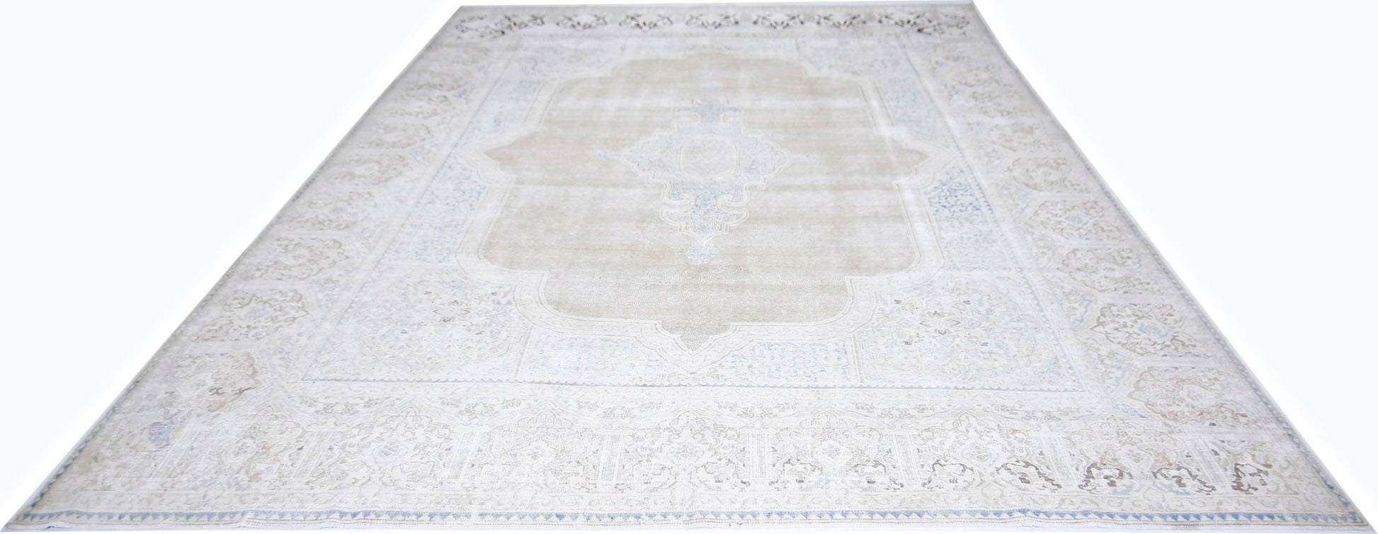 Handmade Vintage Persian Kerman Rug | 374 x 301 cm | 12'3" x 9'10" - Najaf Rugs & Textile