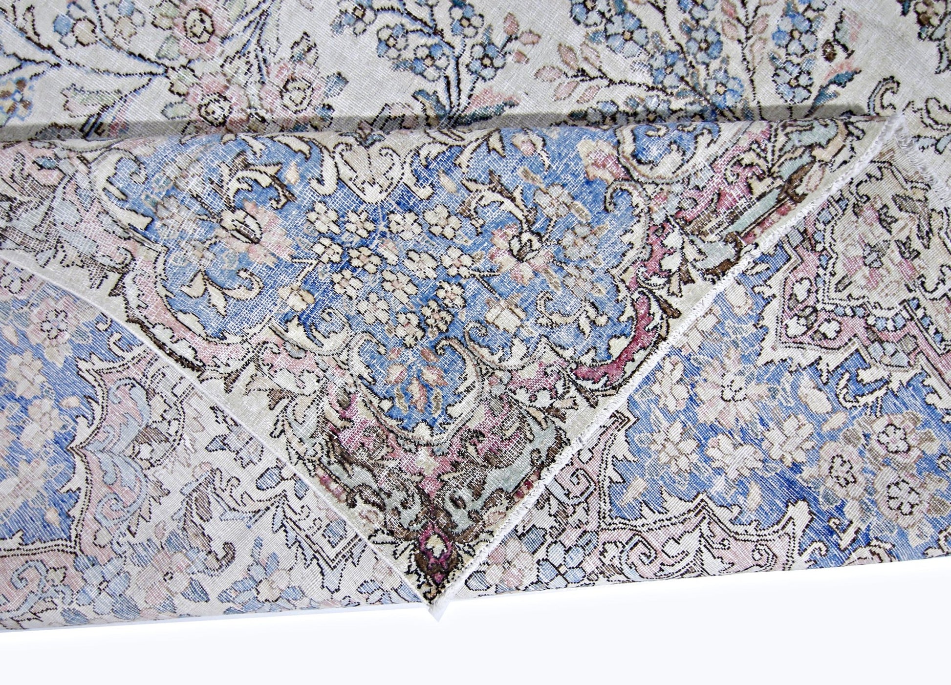 Handmade Vintage Persian Kerman Rug | 377 x 266 cm | 12'5" x 8'9" - Najaf Rugs & Textile