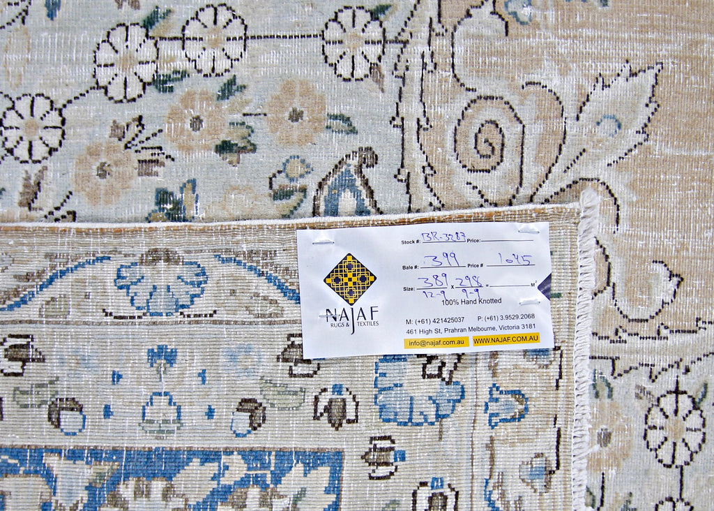 Handmade Vintage Persian Kerman Rug | 389 x 298 cm | 12'9" x 9'9" - Najaf Rugs & Textile
