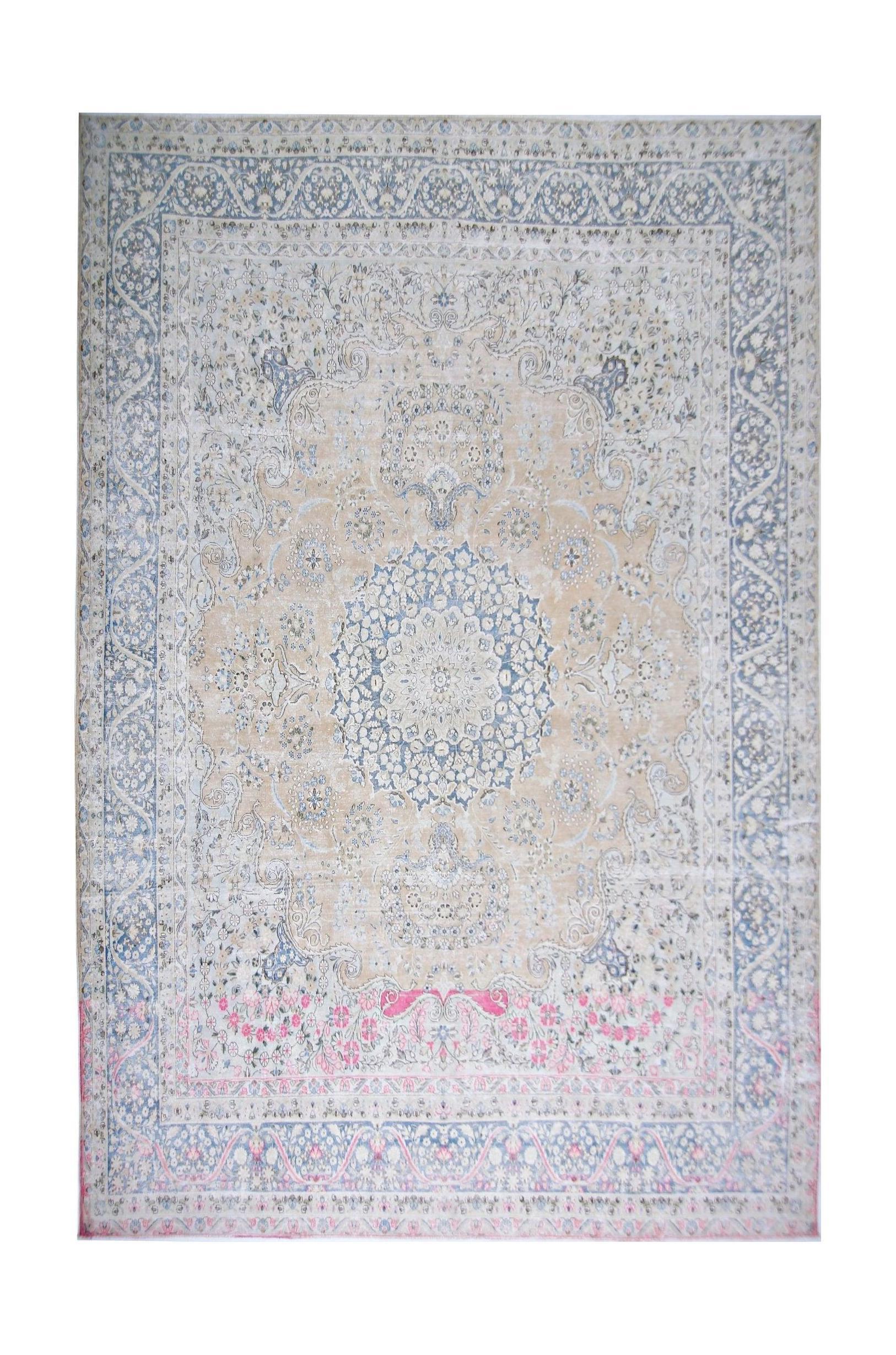 Handmade Vintage Persian Kerman Rug | 389 x 298 cm | 12'9" x 9'9" - Najaf Rugs & Textile