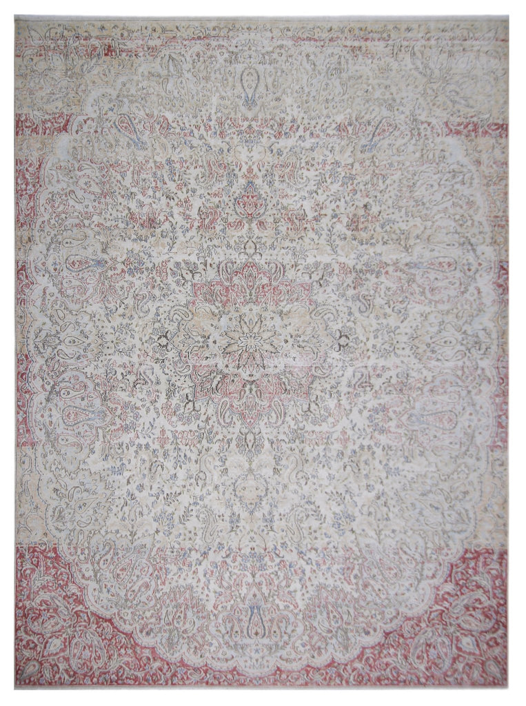 Handmade Vintage Persian Kerman Rug | 389 x 300 cm | 12'9" x 9'10" - Najaf Rugs & Textile