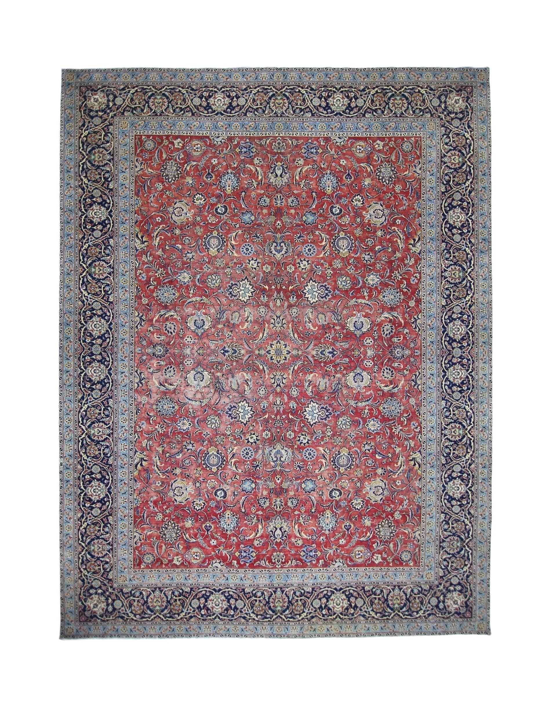Handmade Vintage Persian Kerman Rug | 400 x 296 cm | 13'2" x 9'8" - Najaf Rugs & Textile