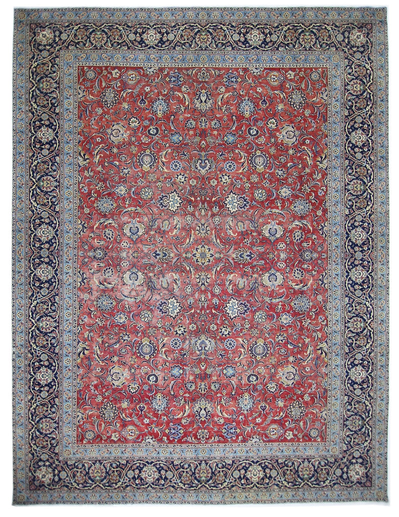 Handmade Vintage Persian Kerman Rug | 400 x 296 cm | 13'2" x 9'8" - Najaf Rugs & Textile