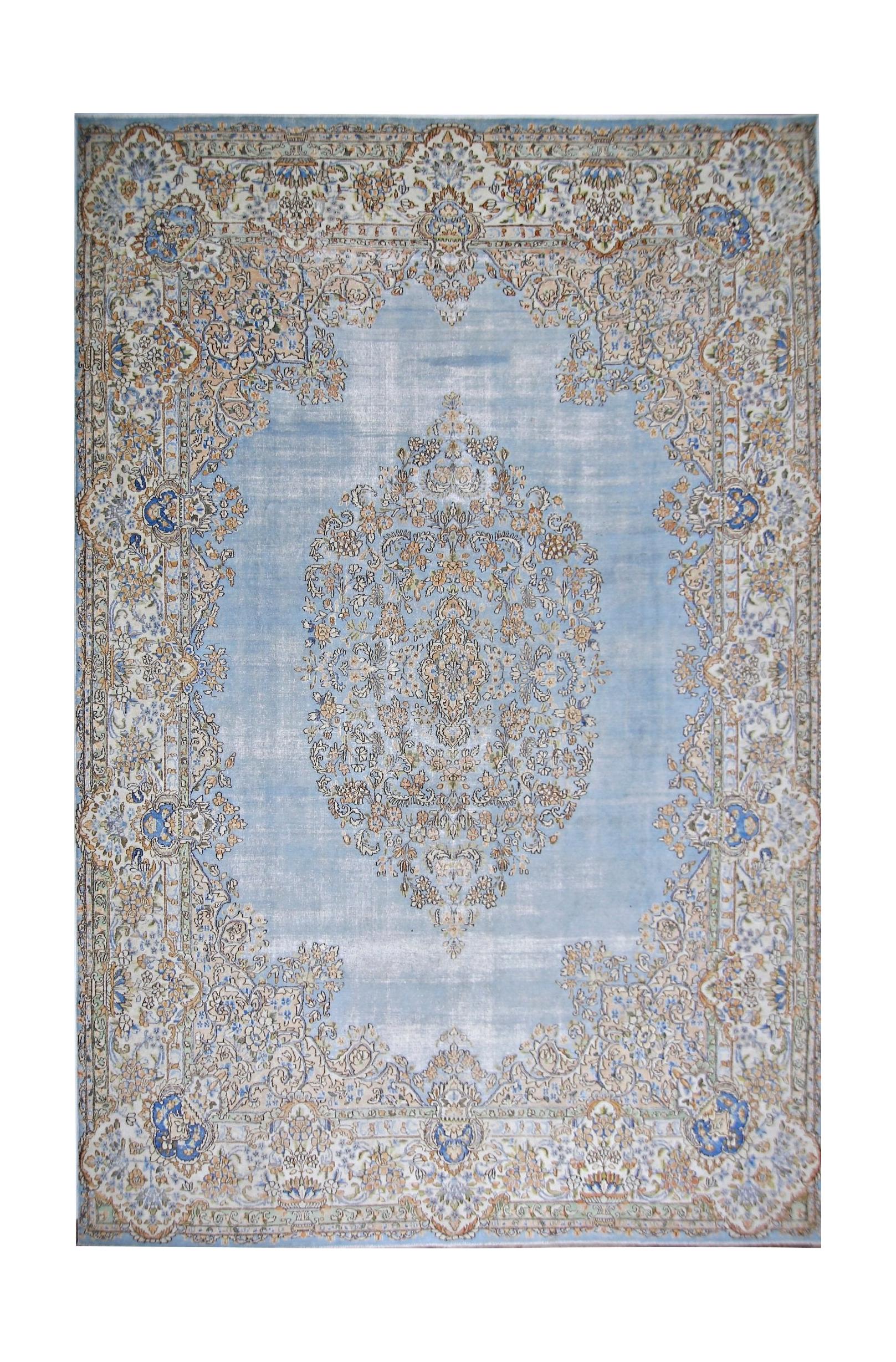Handmade Vintage Persian Kerman Rug | 440 x 305 cm | 14'5" x 10' - Najaf Rugs & Textile