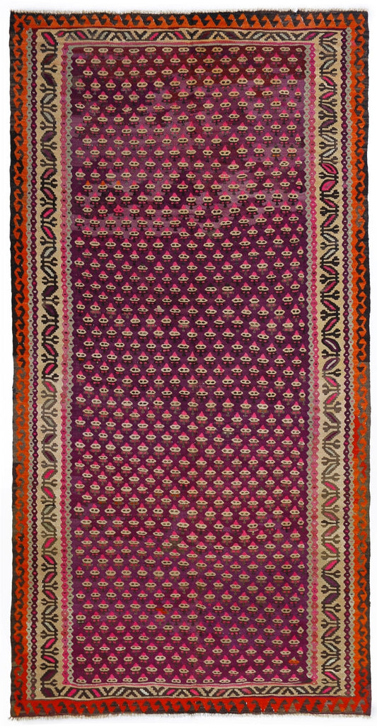 Handmade Vintage Persian Kilim | 281 x 143 cm | 9'3" x 4'8" - Najaf Rugs & Textile