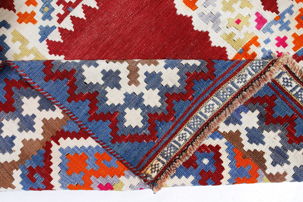 Handmade Vintage Persian Kilim Hallway Runner | 432 x 140 cm | 14'2" x 4'7" - Najaf Rugs & Textile