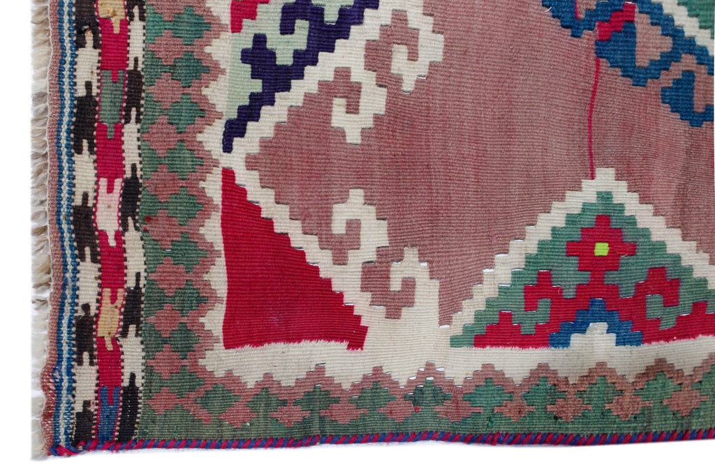 Handmade Vintage Persian Kilim Hallway Runner | 460 x 105 cm | 15'1" x 3'5" - Najaf Rugs & Textile