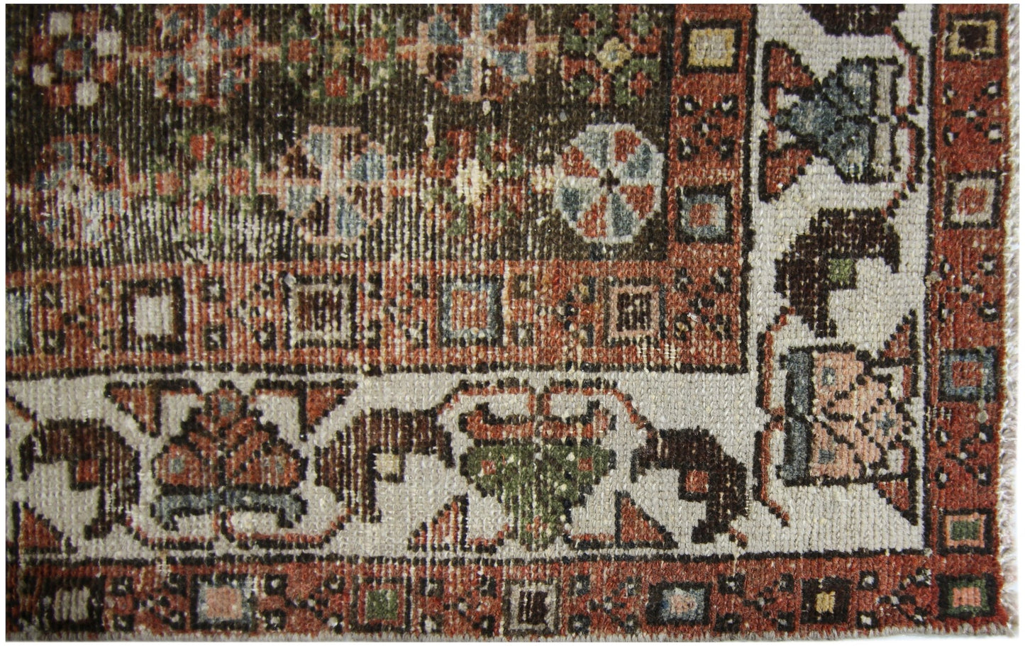 Handmade Vintage Persian Mazlaghan Rug | 182 x 117 cm | 6' x 3'10" - Najaf Rugs & Textile