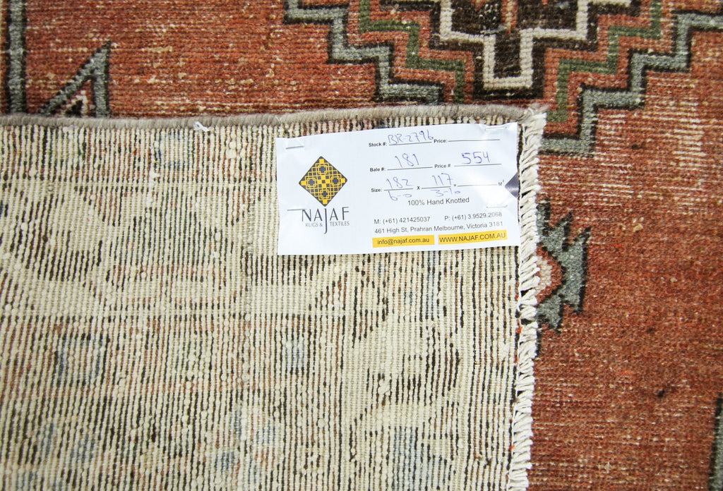 Handmade Vintage Persian Mazlaghan Rug | 182 x 117 cm | 6' x 3'10" - Najaf Rugs & Textile