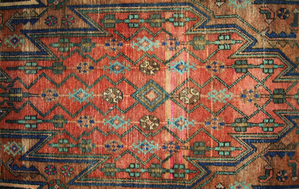 Handmade Vintage Persian Mazlaghan Rug | 270 x 119 cm | 8'10" x 3'11" - Najaf Rugs & Textile