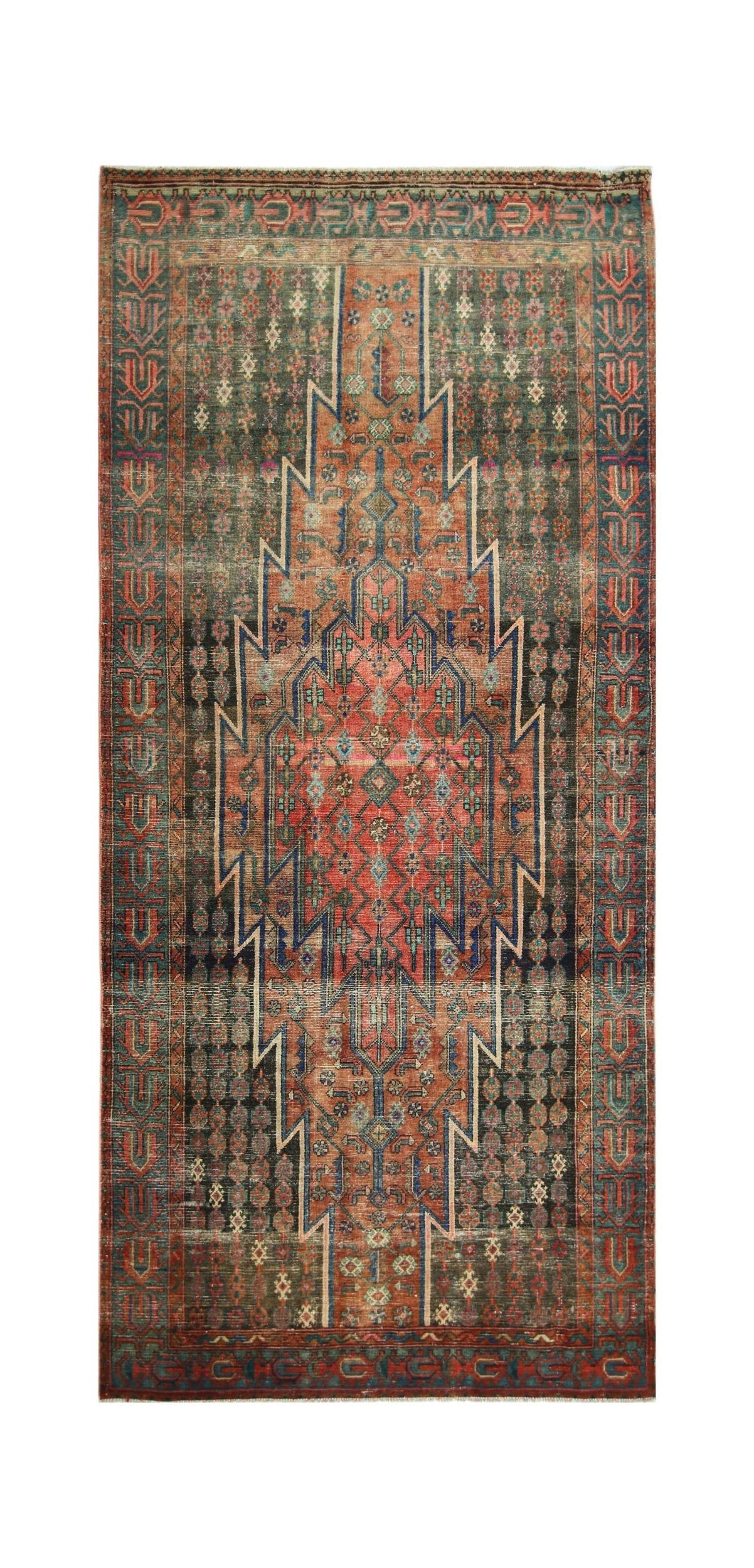 Handmade Vintage Persian Mazlaghan Rug | 270 x 119 cm | 8'10" x 3'11" - Najaf Rugs & Textile