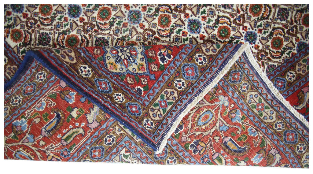 Handmade Vintage Persian Moud Rug | 196 x 189 cm | 6'5" x 6'3" - Najaf Rugs & Textile