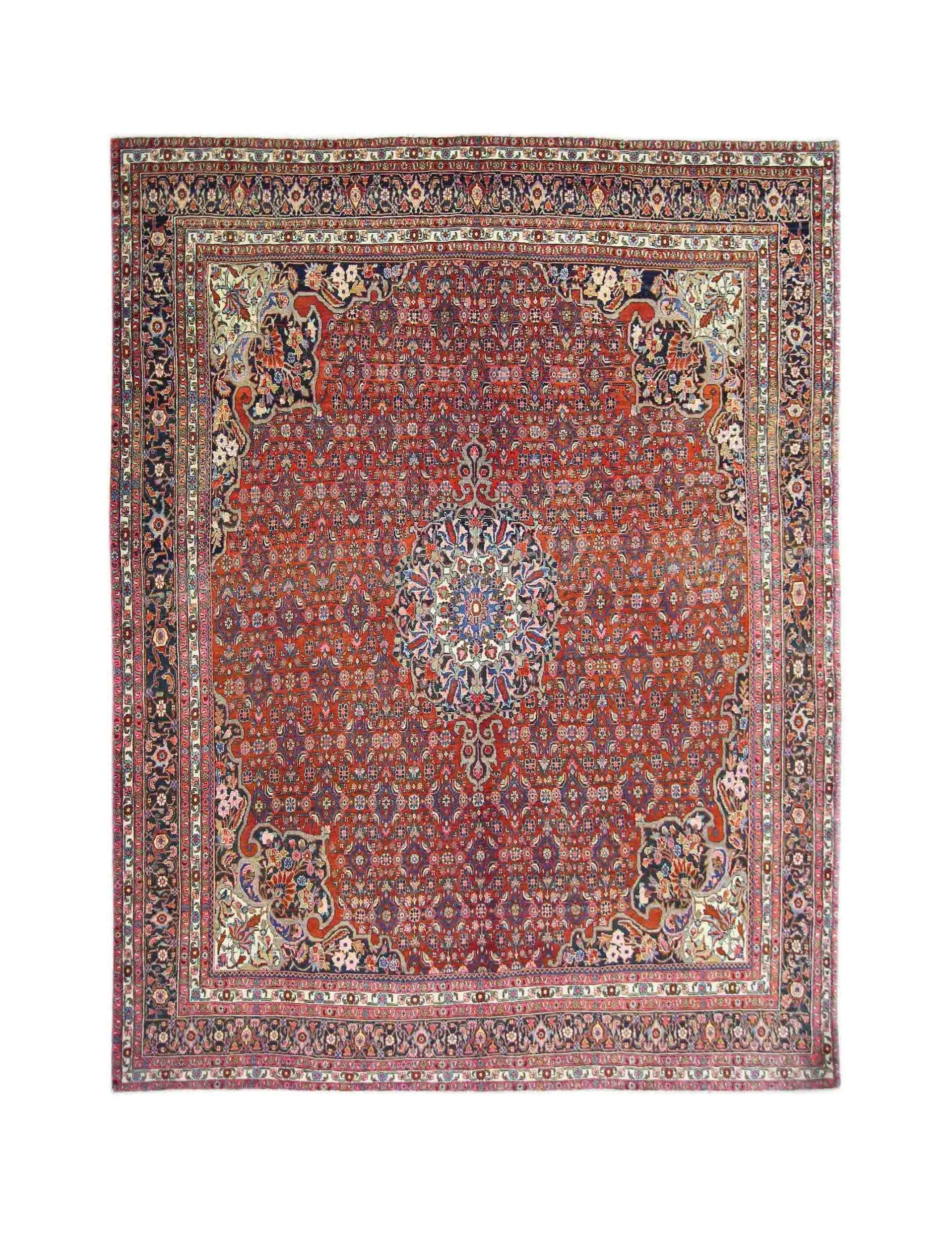 Handmade Vintage Persian Moud Rug | 297 x 212 cm | 9'9" x 6'11" - Najaf Rugs & Textile
