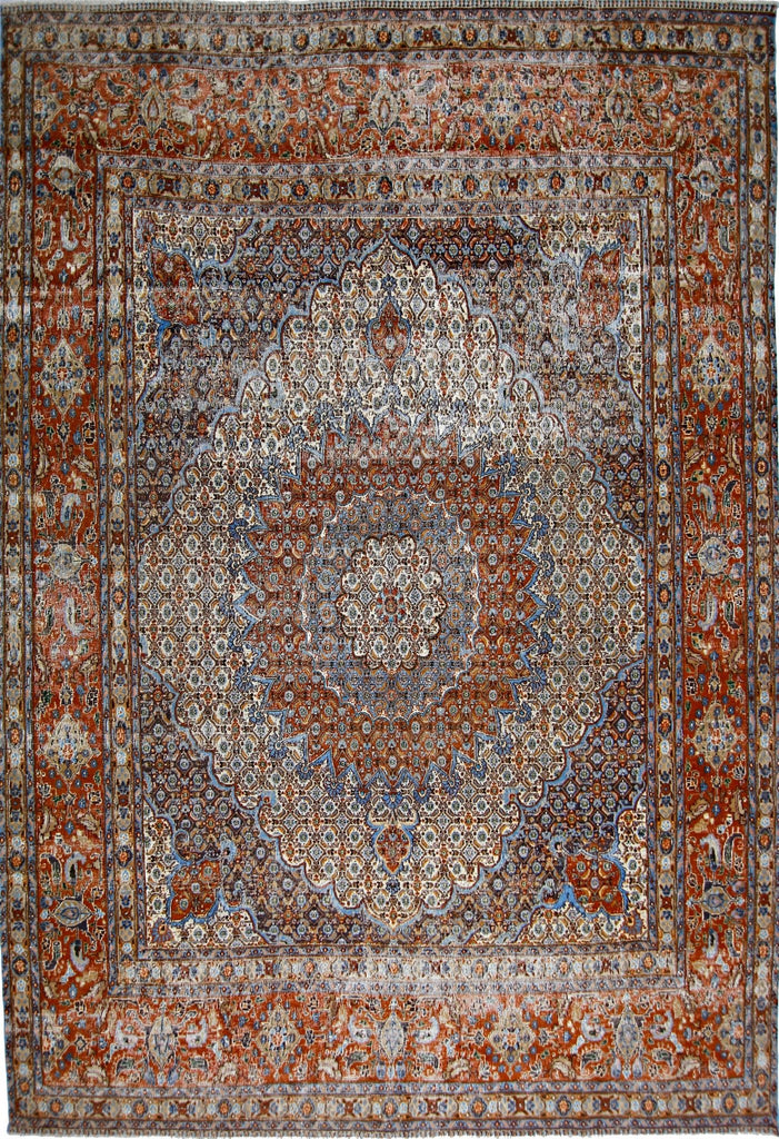 Handmade Vintage Persian Moud Rug | 347 x 241 cm | 11'4" x 7'11" - Najaf Rugs & Textile
