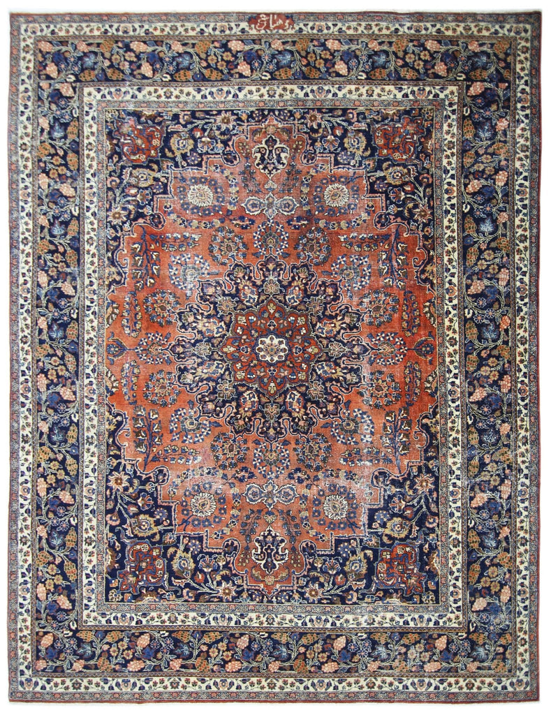 Handmade Vintage Persian Moud Rug | 353 x 250 cm | 11'7" x 8'2" - Najaf Rugs & Textile