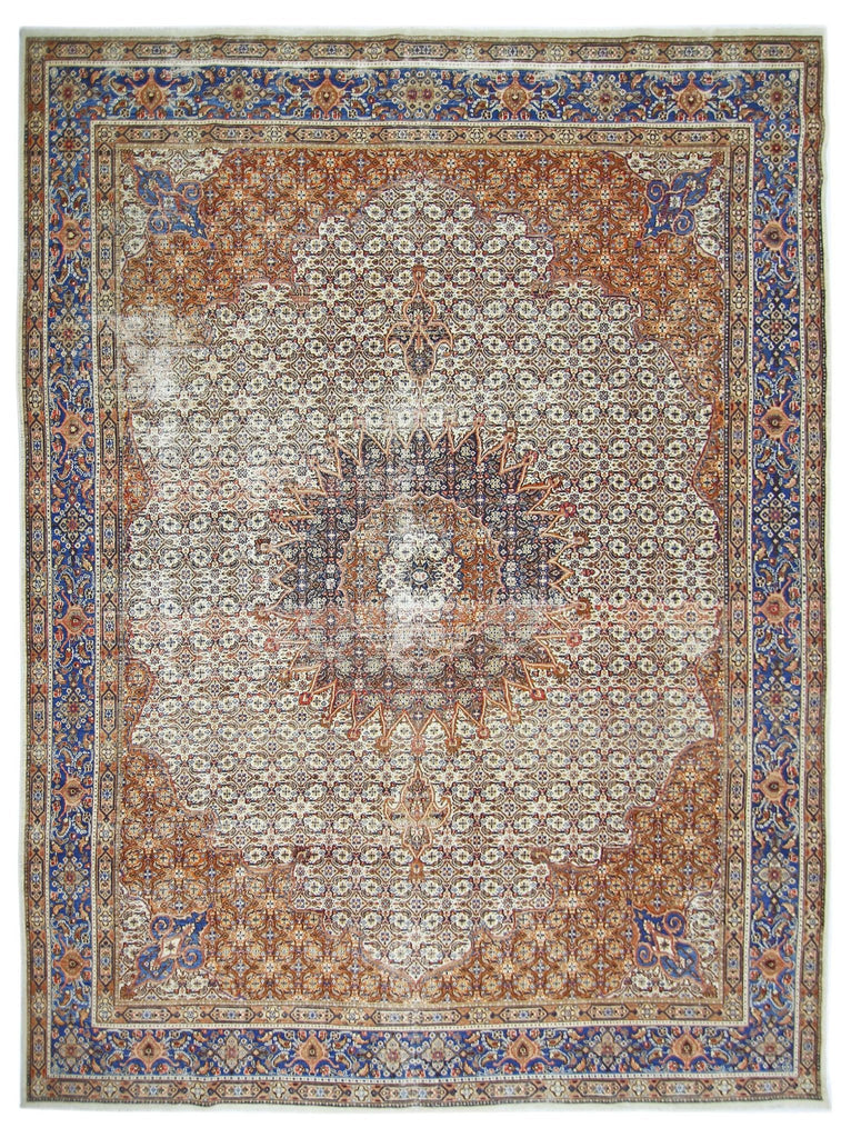 Handmade Vintage Persian Moud Rug | 365 x 268 cm | 12' x 8'9" - Najaf Rugs & Textile