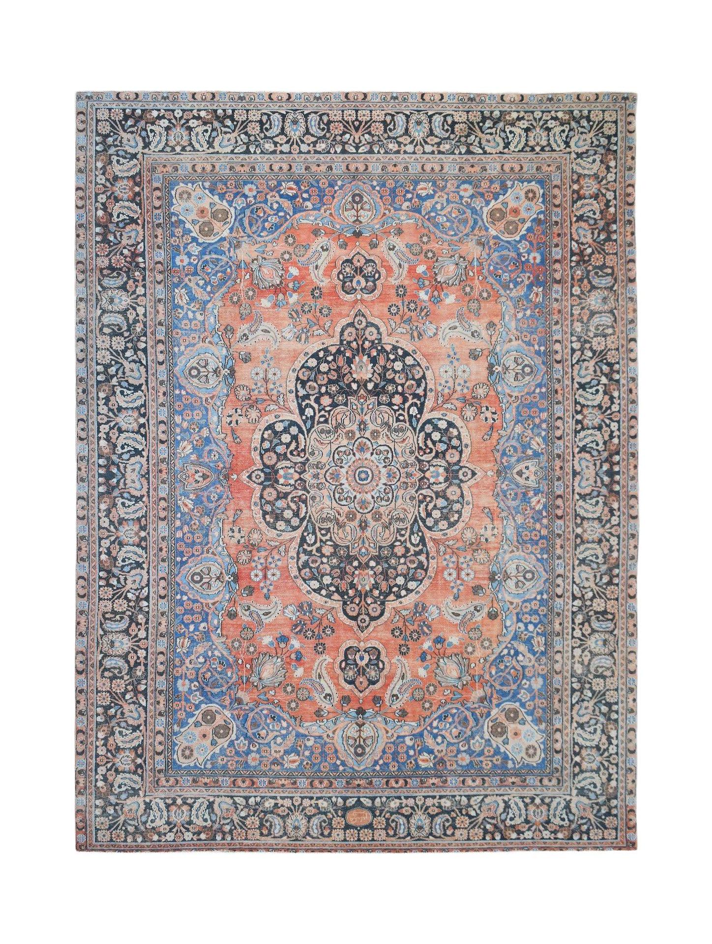 Handmade Vintage Persian Moud Rug | 390 x 282 cm | 12'10" x 9'3" - Najaf Rugs & Textile