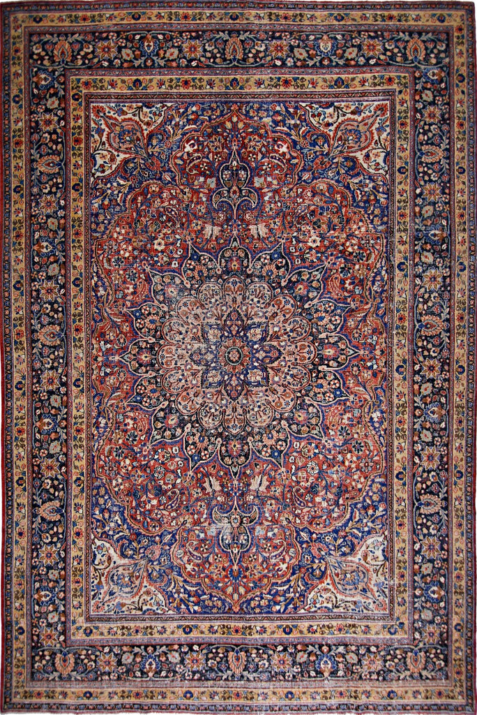 Handmade Vintage Persian Moud Rug | 399 x 287 cm | 13'1" x 9'5" - Najaf Rugs & Textile