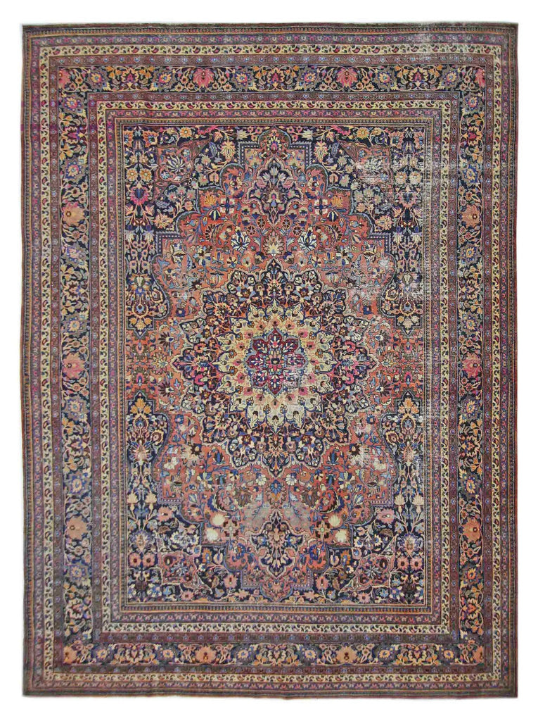 Handmade Vintage Persian Moud Rug | 407 x 301 cm | 13'4" x 9'10" - Najaf Rugs & Textile