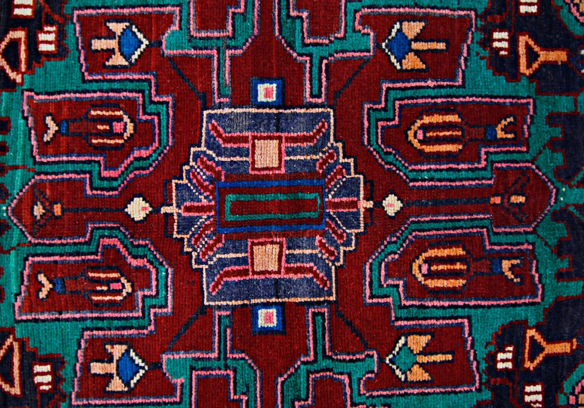 Handmade Vintage Persian Nahavand Rug | 283 x 159 cm | 9'3" x 5'3" - Najaf Rugs & Textile